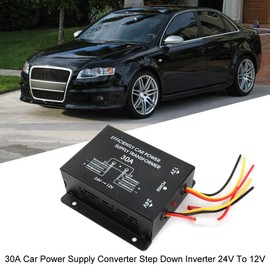 Gorgeri 24V To 12V Car Power Transformer, Aluminum Alloy 30A Efficiency Power Supply Converter Step Down Inverter