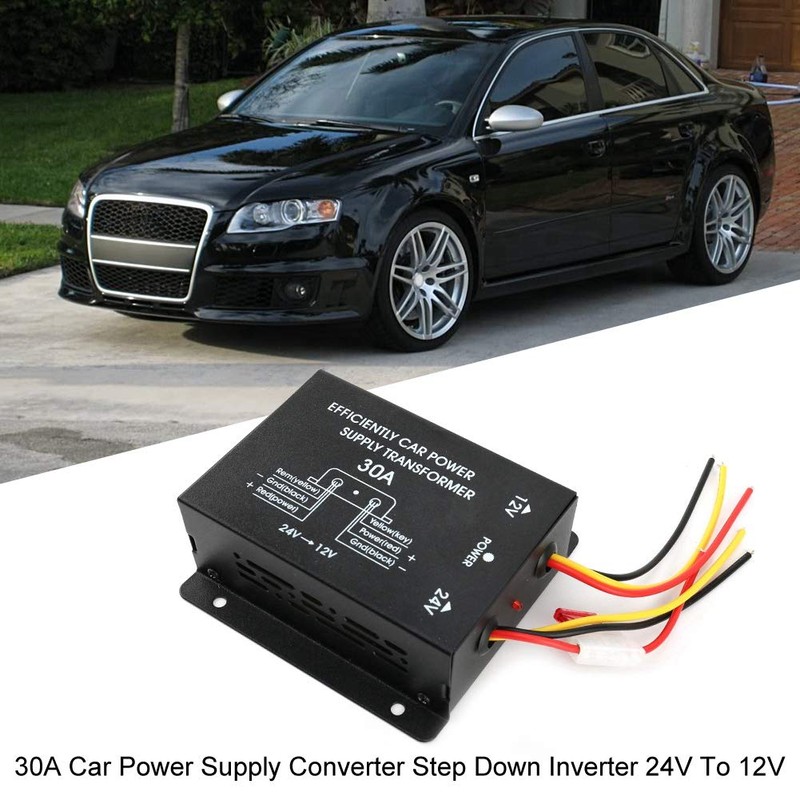 Gorgeri 24V To 12V Car Power Transformer, Aluminum Alloy 30A
