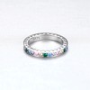 Bellitia Jewelry Women's Eternity Ring 925 Sterling Silver Rhodium-Plated CZ