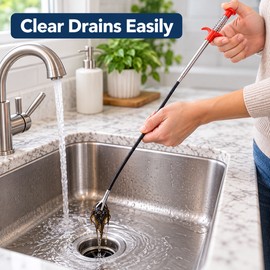 160cm or 63 in Flexible Drain Cleaning Claw for Clog Removal – Spring-Loaded 4-Prong Grabber for Sinks, Toilets & Household Drains (3pcs)