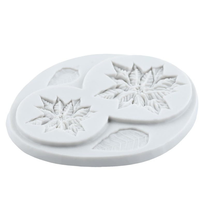 Lingzhi Poinsettia Silicone Molds Flower Fondant Mold Set of 4