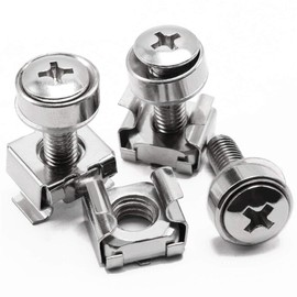 Lancher 60-Pack M6 x 16mm Screws and Cage Nuts for Server Shelf Cabinets Rack Mount Screw