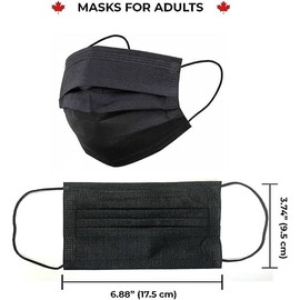 Ckdpack.com CKDCARES | Level 3 Black Face Masks, Premium Quality, Unisex (Pack of 50 pcs)