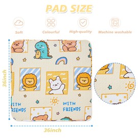 PJYuCien Machine Washable Square Dog Playpen Mat, 36 inches Wide, Non-Slip Pet Pen Pee Pad, Suitable for Indoor/Outdoor Puppy Training (Note: Mat only, playpen not Included !!!)