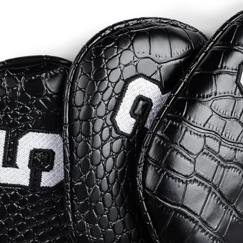 Craftsman Golf 11pcs/set Black Crocodile Pattern Iron Headcover Cover Set
