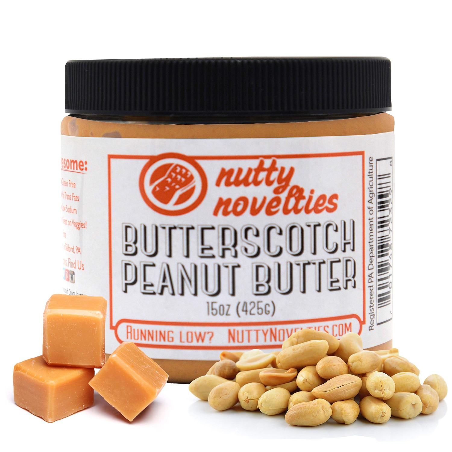 Nutty Novelties Butterscotch Peanut Butter - High Protein, Low Sugar ...