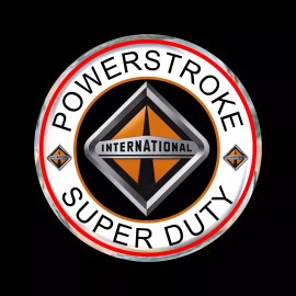 Ford - International Harvester - Round Power Stroke Turbo Diesel  Sticker Decal - #1 - 5 Inches in Diameter