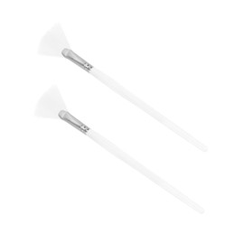 DECHOUS 2PCS Fan Shape Mask Brush with Wooden Handle for Precise Skin Care Application Comfortable Grip Facial Treatment Tool for Even Mask DIY and Hard to Reach Areas