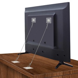 Efocakiox Adjustable 42" TV Safety Straps, Anti-Tip Adhesive Furniture Wall Anchors Kit for Baby Proofing, No Drilling Secure Flat Screens TV to Wall, Cabinet, Stand, Desk, Dresser, Bookshelf-6Pack