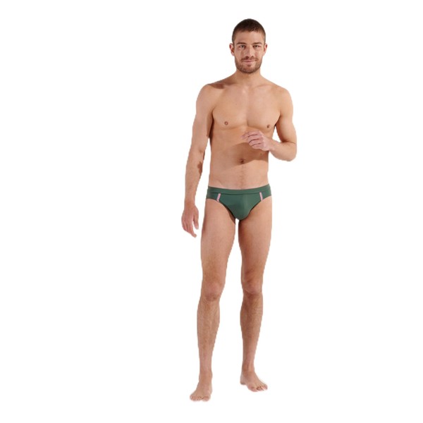 HOM Mens Swimsuit Nautical Cup Swimming Trunks Khaki Stripe Band