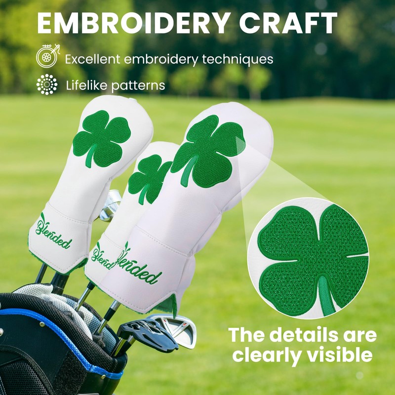 Golf Headcover Premium Leather Driver Fairway Wood Utility Hybrid Headcover