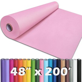 PerkHomy 48" x 2,400" (200') Light Pink Kraft Paper Roll for Craft Bulletin Board Paper Kids Art Table Covering Crafting Gift Wrapping Bouquet Packing Parcel 80GSM 55LB (Light Pink, 48" x 200')
