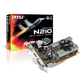 MSI Video Card GeForce 210 1GB 64-bit (N210-MD1G/D3) DDR3 PCI Express 2.0 x16 HDCP Ready Low Profile Ready