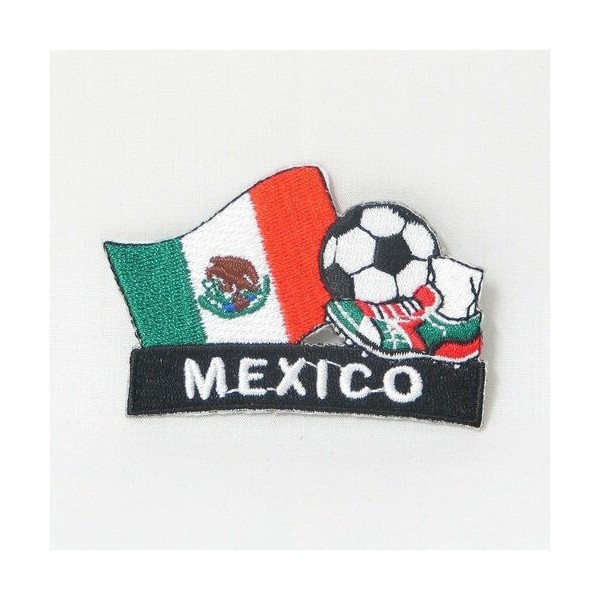 MEXICO SOCCER FOOTBALL KICK COUNTRY FLAG EMBROIDERED IRON-ON PATCH CREST BADGE