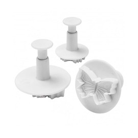 Aleissi | Cortador Ejector de Mariposa Para Galletas Masa Fondant Set de 3 Piezas