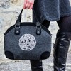 Irish Tote Handbag for Women Celtic Knot Wool & Leather