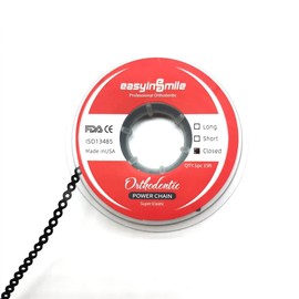 Dental Orthodontic Ultra Elastic Rubber Power Chain Braces Bands Short/Long/Close (Close, Black)