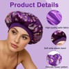 Weiche Satin Schlafmütze Für Frauen, Lila Druck Weiche Elastische Bonnet,
