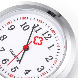 Mikikit Pack of 2 Creative Quartz Nurse Watch, Practical Pocket Watch with Clip, Waterproof Design, Precise Time Keeping, Ideal for Nurses and DIY, Silver-1, Fashion