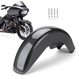 Wrap Front Fender Motorcycle Mudguard Fit For Harley Touring Electra Glide Road Glide Road King Street Glide Tri Glide Tour Glide Ultra Glide 2014-2023 Carbon Fiber Pattern ABS