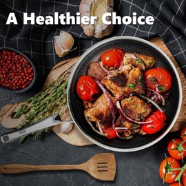 Non Stick Frying Pans Set, Hybrid Pans Set Nonstick (8+10+12inch),Pan for cooking, PFOA Free Kitchen set, Dishwasher and Oven Safe Cookware Sets, Induction Compatible Stainless Steel Skillets