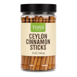 Ceylon Cinnamon Sticks – Sri Lanka Cinnamon Stick 12 oz Jar – TOSS Bulk 5 Inch Whole Sticks, Premium Quality, Sweet Mild Flavor