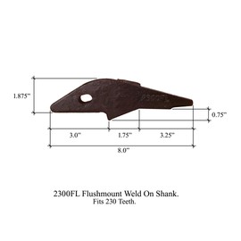 Skid Steer Flush-Mount Bucket Shanks, Teeth & Pins. 2300FL, 230, 230PN (4)