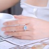 EUSJ Sterling Silver Aquamarine Engagement Ring - Emerald Cut 7