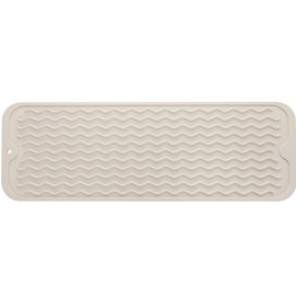 MicoYang Silicone Dish Drying Mat for Multiple Usage,Easy clean,Eco-friendly,Heat-resistant Silicone Mat for Kitchen Counter,Sink,Bar,Bottle,or Cup Tapioca M 17 inches x 6 inches