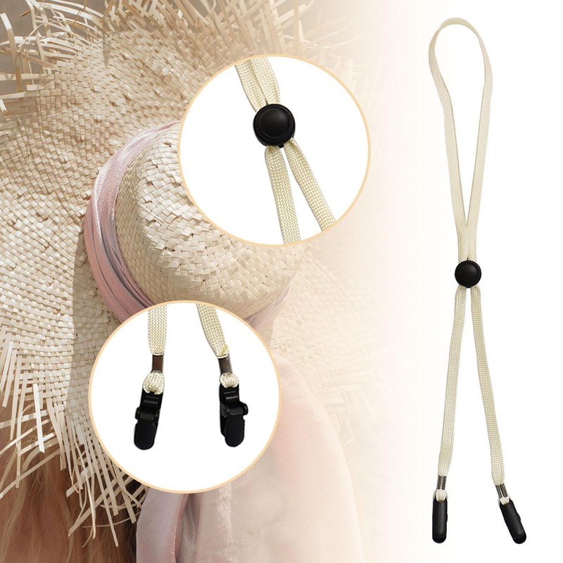 QHAJRYYC 5 Pcs Adjustable Hat Strap Clips, Hat Chin Cord,