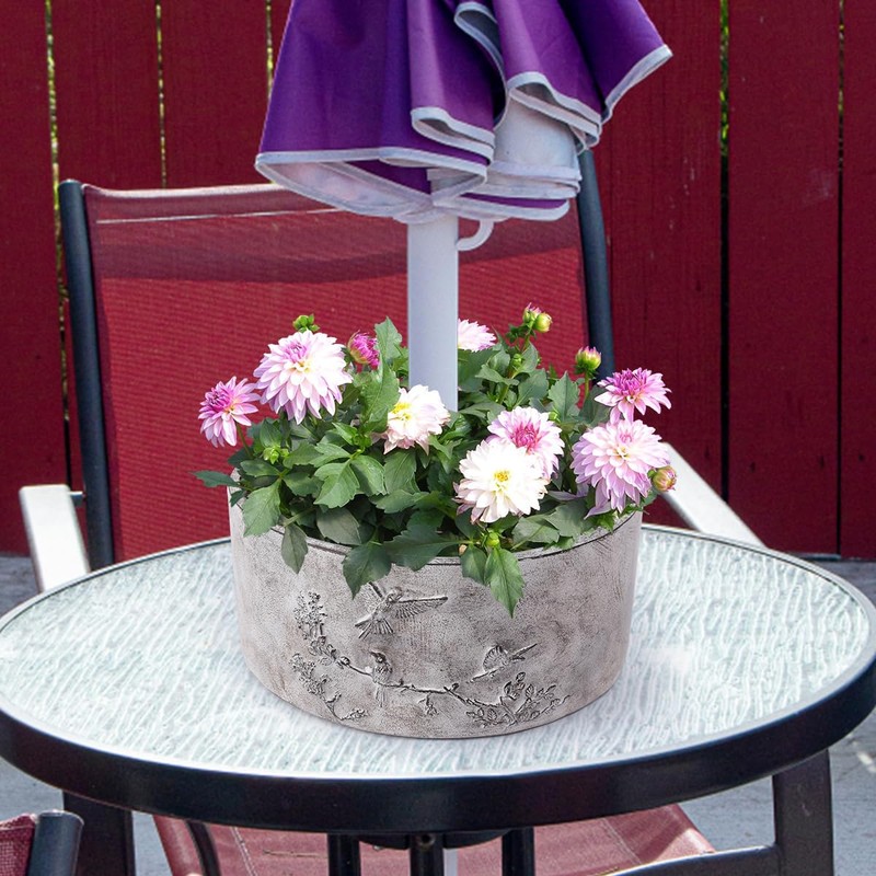 Patio Umbrella Planter 2pcs Around Umbrella Planter Gray 11.41 *
