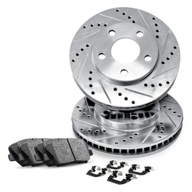 R1 Concepts Front Brakes and Rotors Kit |Front Brake Pads| Brake Rotors and Pads| Ceramic Brake Pads and Rotors |Hardware Kit |fits 2012-2016 Honda CR-V