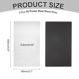 sourcing map 2PCS Resin 3D Printer Flex Building Plate, Spring Steel Flexible Plate and Magnetic Base Platform 150x95mm