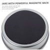 LABRIMP 2pcs Magnetic Spice Containers Lids Metal Fridge Storage Jars