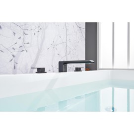 SITGES Minimalist Square-Shaped Bathtub Faucet,2-Handle Widespread Roman Tub Faucet with 11-Inch Spout Reach,High-Flow Deck Mount Bath Faucet Set,Valve Included,Oil Rubbed Bronze