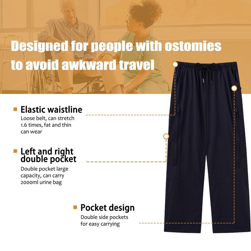 Lmaray Catheter Pants for Men/Women, Holds (2) 2000ml Leg Bags,