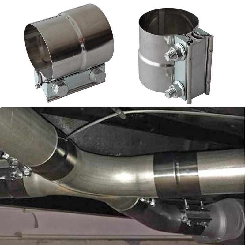 2PCS Exhaust Clamps 4 Inch Butt Joint Exhaust Pipe Muffler
