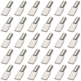 5mm Shelf Support Shelf Pins Kit 60Pcs Nickel Plated Spoon Shape Cabinet Furniture Shelf Support Pegs Perfect for Shelf Holes on Cabinets, Entertainment Centers.