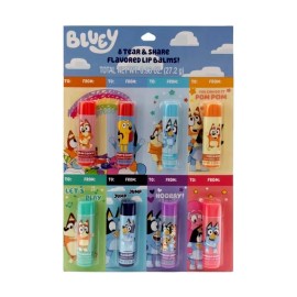 Bluey Tear and Share Lip Balms,  8 packs, Multiple Flavors, Age 3+