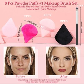 Hebterrka 8 Pieces Triangular Powder Puffs Face Makeup Setting Powder Puff Soft Makeup Powder Puff for Face, Eyes, Nose, Body