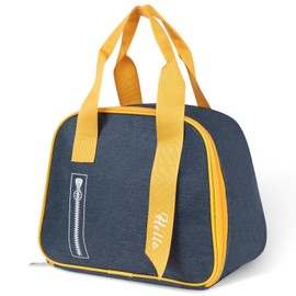 Linkidea Lunch Tote Bag, Insulated Lunch Bag with Hand Strap, Portable Lunch Bag with Zipper Fits Daily Use, Compatible with Bentgo Classic, Bentoheaven, Ello, NatraProw (Navy)