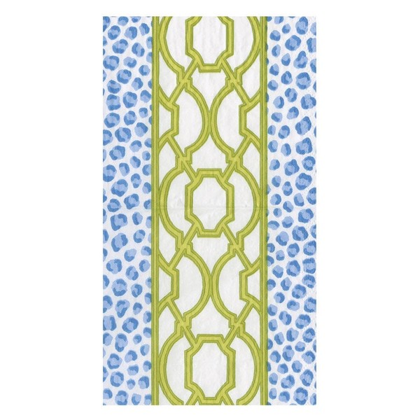 Caspari Knots And Spots Blue & Green Guest Towel Napkins