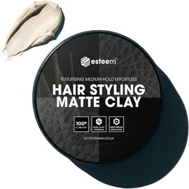 Esteem Hair Styling Matte Clay for Men | 100g | Medium-Hold Hair Clay with Natural Matte Finish | No Shine Men’s Hair Clay for Textured Styling | Short & Medium Hair | Effortless Styling
