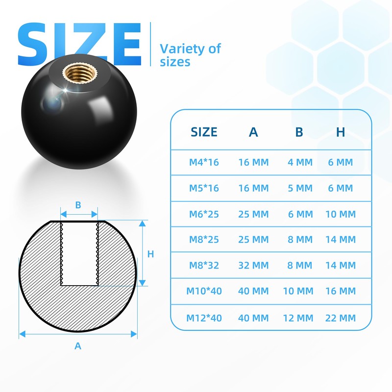 ITSOGOO Pack of 10 M8 x 32 mm Ball Knobs,