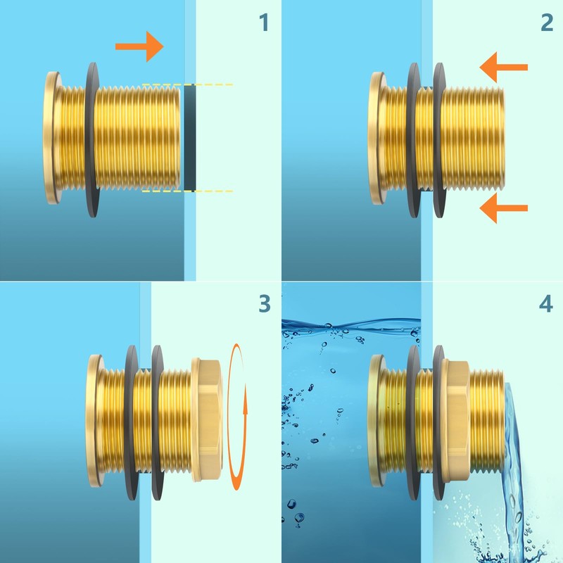 GASHER 1 x Brass 1-1/4 Inch Female 1-1/2 Inch Male