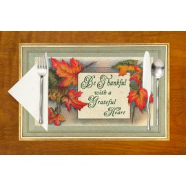 Thanksgiving Placemats Paper for Thanksgiving Decor Table Setting, Disposable Table Mats, Friendsgiving, Thankful Grateful Country Rustic Pak 25