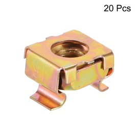 sourcing map M6 Cage Nuts for Server Rack Cabinet, Carbon Steel Yellow Zinc Plated, Pack of 20