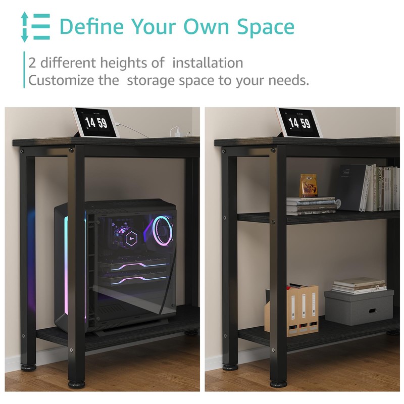 Lufeiya L Shaped Gaming Desk with Drawers & Storage Shelves,