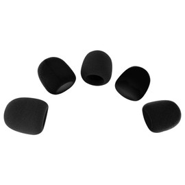 Pronomic WS-505 BK Windscreen for Microphones - Set of 5 - Dampens Body Sound and Pop Noise - for Microphones with 40-55 mm Basket Diameter - Black