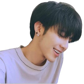 Feibin Wig, Men's Short, Harajuku, Handsome, Natural, Small Face, Heat Resistant, Popular, Fashion, Fluffy, Imechen, 2 Colors (Black)